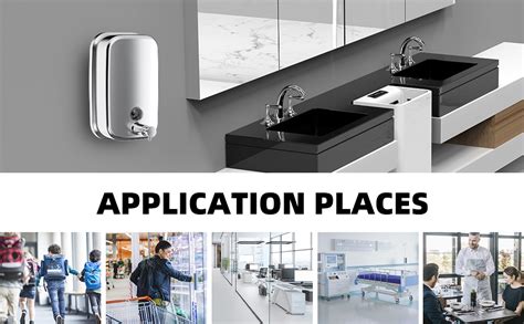 Maikcq 500 ML Rectangle Stainless Steel Soap Dispenser Wall Mounted ...