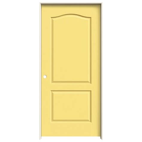 JELD-WEN 36-in x 80-in Marigold Hollow Core 2-panel Arch Top Right Hand ...