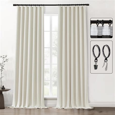 Amazon.com: 120 Inch Curtains 120 Inches Long Blackout,Cream 10 FT Extra Long Curtains 120 ...