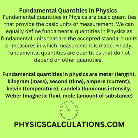 Fundamental Quantities in Physics
