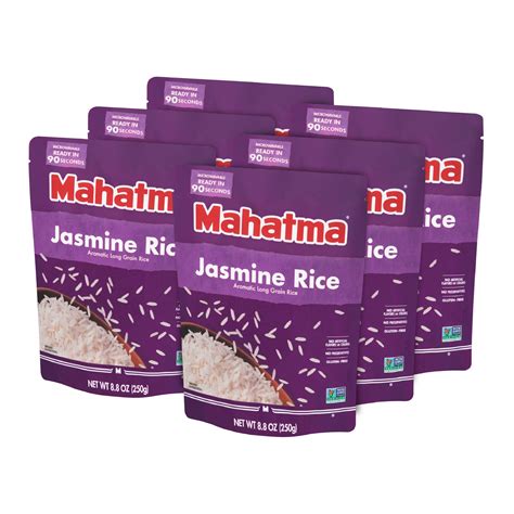 Mahatma Ready to Heat Jasmine Rice, Precooked Rice, Microwaveable in 90 ...
