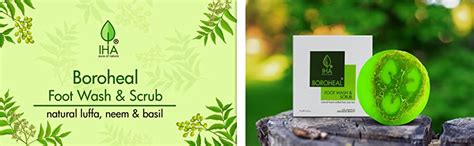 Buy IHA Boroheal Foot Scrub Soap with Natural Loofah for Men Women ...
