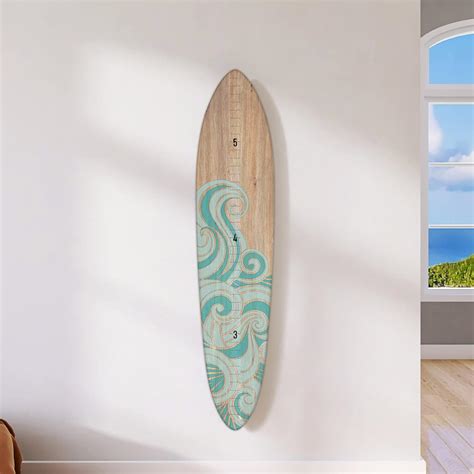 Amazon.com: HEADWATERS STUDIO Wooden Surfboard Wall Decor Growth Chart ...