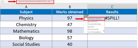 Excel Spill Functions 的图像结果