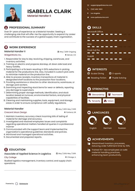 10+ Material Handler Resume Samples & Templates for 2025
