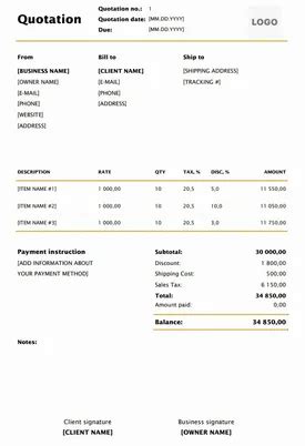 GST Quotation Format for Free (Excel, Word, PDF)