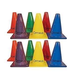 Optimus® 9 Inch Space Marker Cones Set of 12 - for Football, Cricket ...