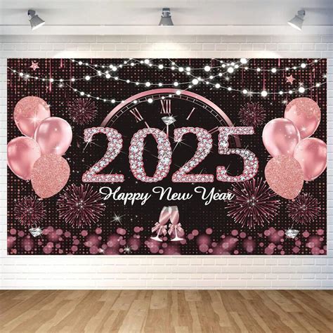 Happy New Year Banner 2025 New Year Banner Decorations 2025 New Year ...