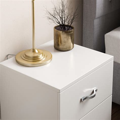 Vida Designs White Bedside Drawer, Bedside Cabinet, 2 Drawer, Bedside ...