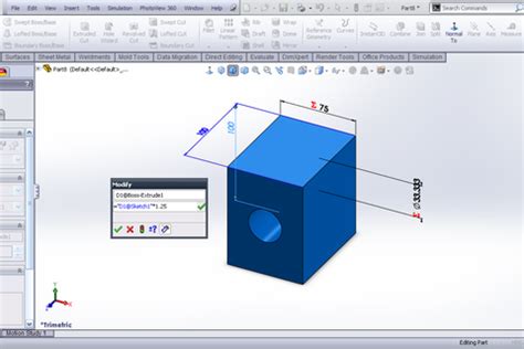 SolidWorks Base Part Function 的图像结果
