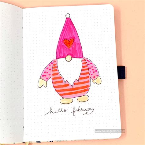 How To Draw A Valentine Gnome Step by Step - Smiling Colors