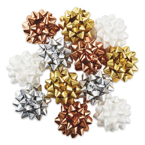 Assorted 12-Pack White, Gold, Silver and Bronze Gift Bows - Bows ...