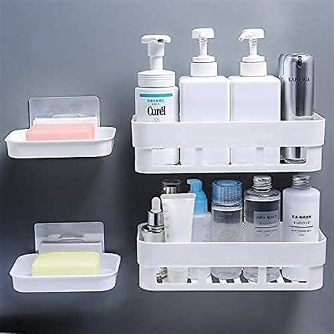 HOUSE OF VIPA Bathroom Shelf for Wall, Self-Adhesive Bathroom Organiser ...