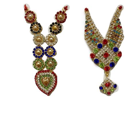 KRISHNAGALLERY1 Jarkan Stone Laddu Gopal Necklace Mala Set for Kanha JI ...