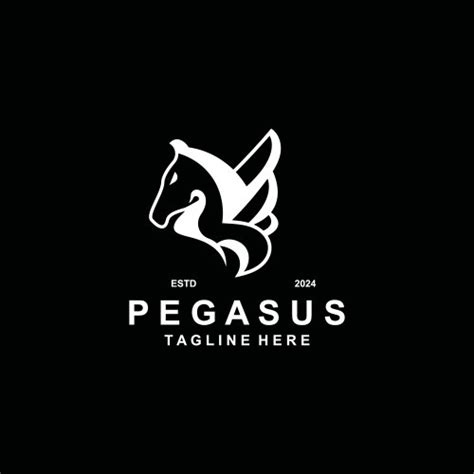 Pegasus horse logo minimalist line art modern Vector Image