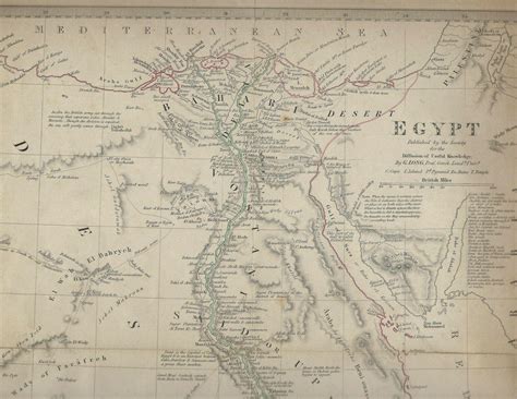 EGYPT UK 1853 ANCIENT MAP OF EGYPT BEFORE THE SUEZ CANAL WAS BUILT | #3939849318