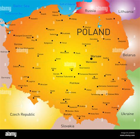 Vector color map of Poland country Stock Photo - Alamy