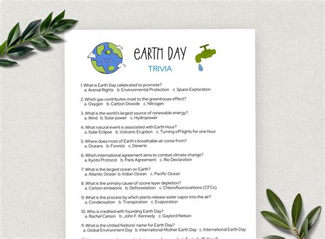 Earth Day Trivia, Printable Earth Day Game, Fun Earth Day Activity ...