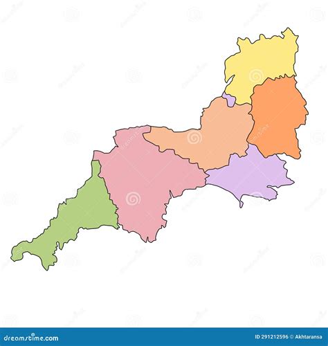Simple Map of South West England is a Region of England, with Borders ...