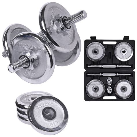 40 LB Chromed Dumbbell Set - Silver/Black – GoZone Canada