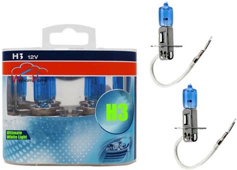 WolkomHome Car H3 halogen headlight Fog lamp bulb 12V - 100W 5000K Cool ...