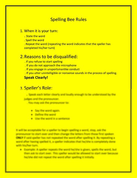 SOLUTION: Spelling bee rule - Studypool