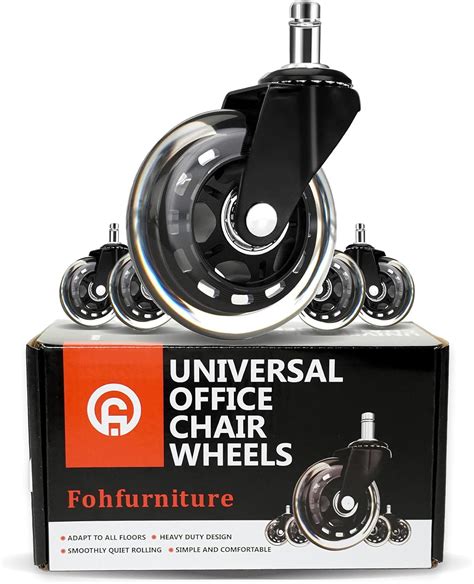 Amazon.com: FOH Office Chair Wheels Replacement Set of 5, Heavy Duty ...