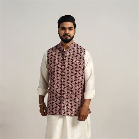 Multicolor Bagh Print Nehru Jacket for Men