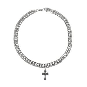 Aaishwarya AQUASTREET Cuban Chain with Criss Cross Pendant | Silver ...