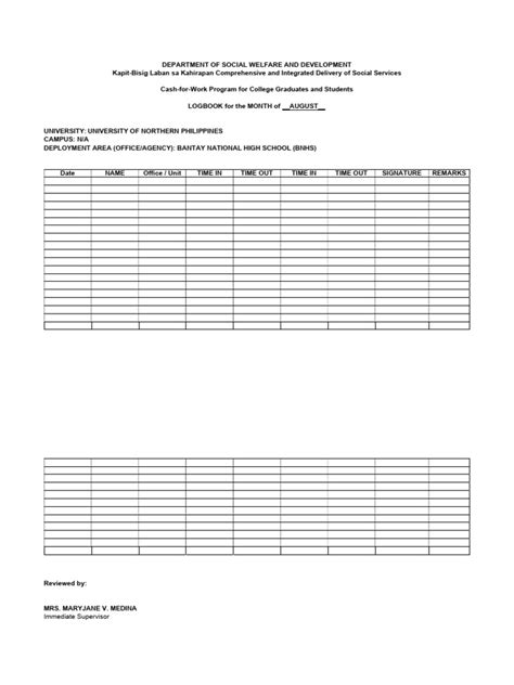 Image result for Logbook Sample