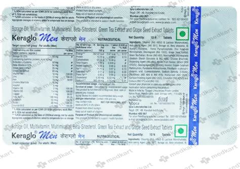 KERAGLO MEN TABLET 10'S Price, Uses, Side Effects & Substitutes | Medkart