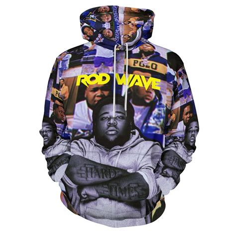 Unisex Rod Wave Hoodies 3D Printed Pullover Hooded Sweatshirt with ...