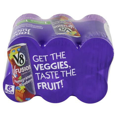 V8 V-Fusion Pomegranate Blueberry Vegetable & Fruit Juice 6 ct; 8 fl oz ...