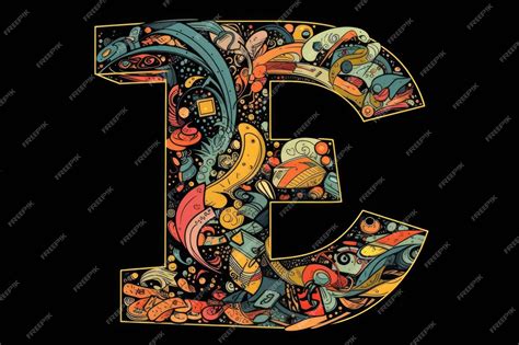 Letter e comic book style on black background | Premium AI-generated image