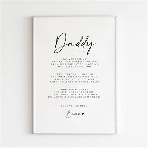Daddy to Be Poem From Bump Twins A4 A5 UNFRAMED PRINT New Dad Birthday ...
