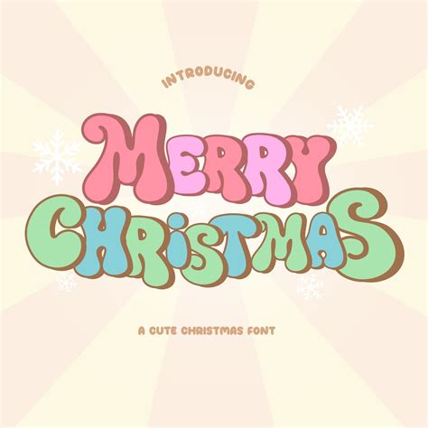 Merry Christmas Font, Cute Christmas Font for Cricut, Groovy Retro Font ...