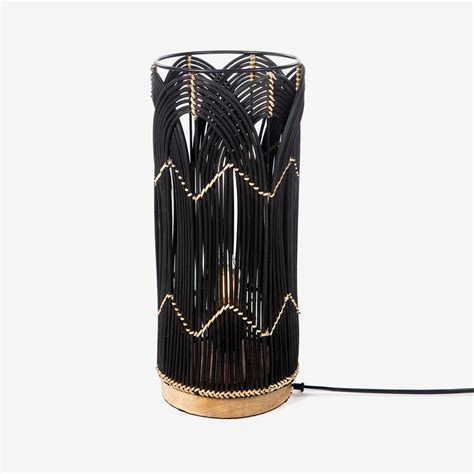 Arch drum Hanging Lamp Small Black cane