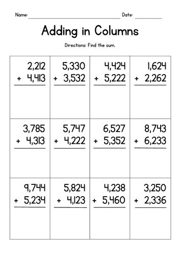 Image result for How to Add Four-Digit Numbers
