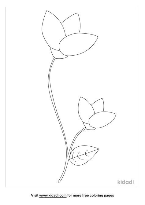 Stem Flower Printable Template Flowers Clipart Templates Spring ...