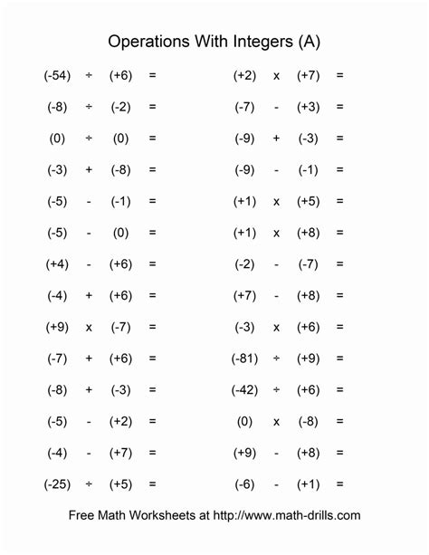 Image result for Multiplying Integers Worksheet