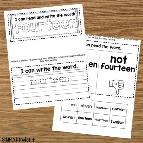 Number Word Fourteen Interactive Notebook - Simply Kinder Plus