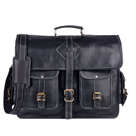 Retro Black Leather Briefcase for Men – Stylish & Professional Office ...