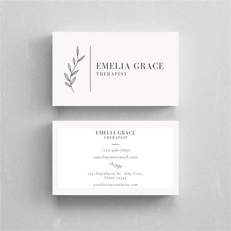 Therapist Business Cards, Canva Template, Editable, Professional and ...