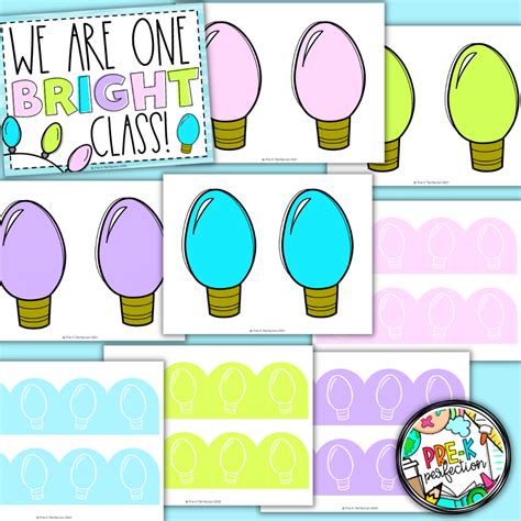 Pastel Holiday Light Bulletin Board | Christmas Classroom Decor - Classful