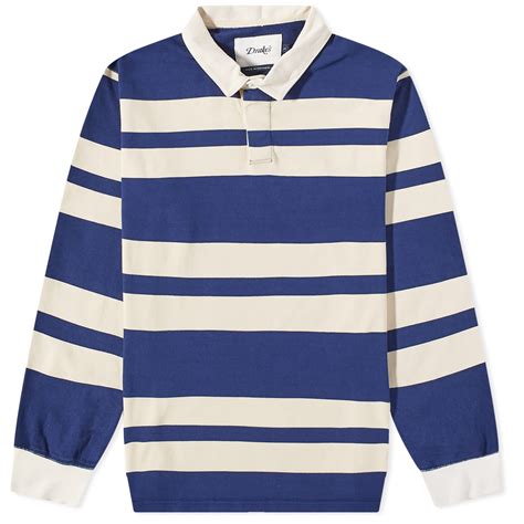 Drake's Stripe Rugby Shirt Navy & White | END. (US)
