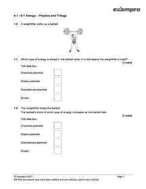 Physics Energy Exam Questions - Blank Fillable Template | Fill Out ...