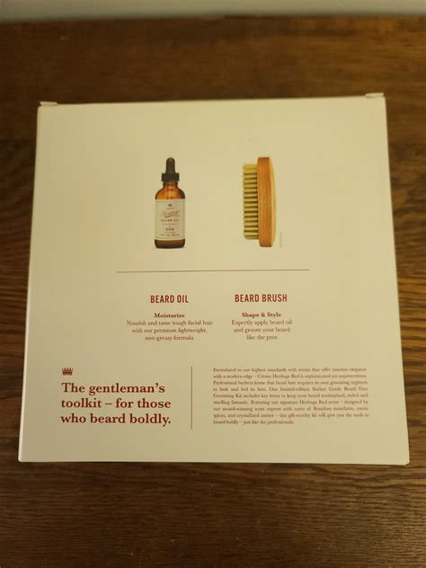 Cremo Men’s Heritage Red Beard Grooming Duo Gift Set Beard Oil w/ Brush ...