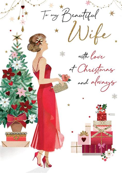 Christmas Card Wife - Large Luxury Card with Elegant Woman - Highworth ...