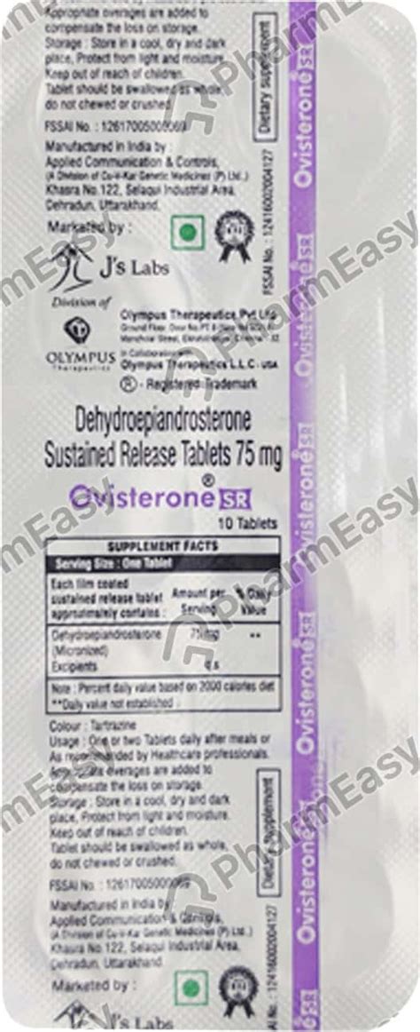 Ovisterone Sr 75 MG Tablet (10): Uses, Side Effects, Price & Dosage ...