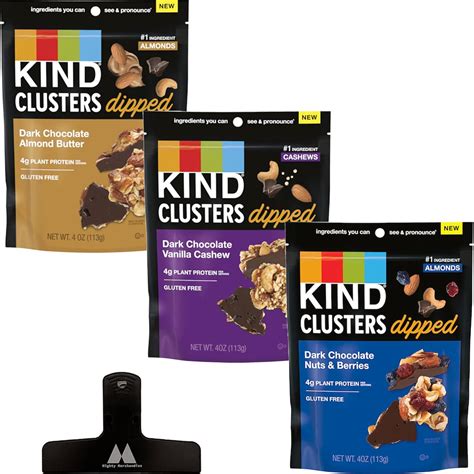 Amazon.com: Kind Clusters Dipped Variety Pack - 4 oz Bags (Pack of 3 ...